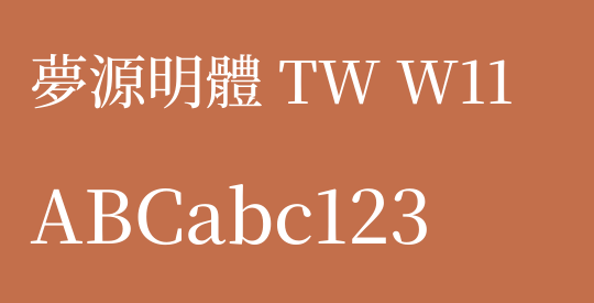 夢源明體 TW W11