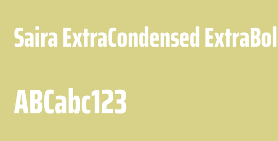 Saira ExtraCondensed ExtraBold