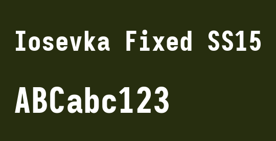 Iosevka Fixed SS15 Heavy