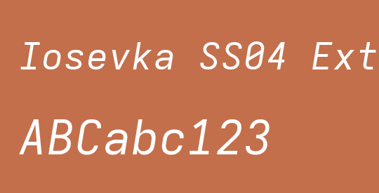 Iosevka SS04 Extended Oblique