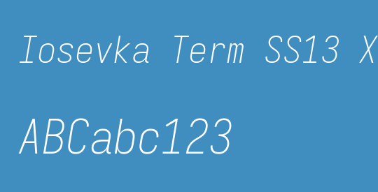 Iosevka Term SS13 XLtObl