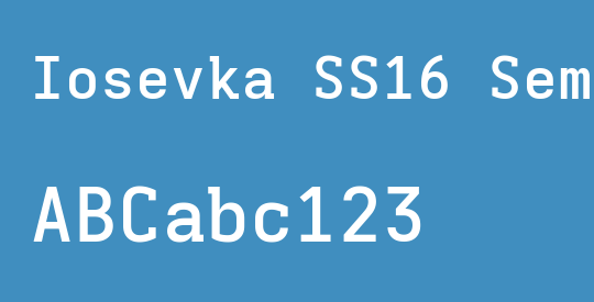 Iosevka SS16 Semibold Extended