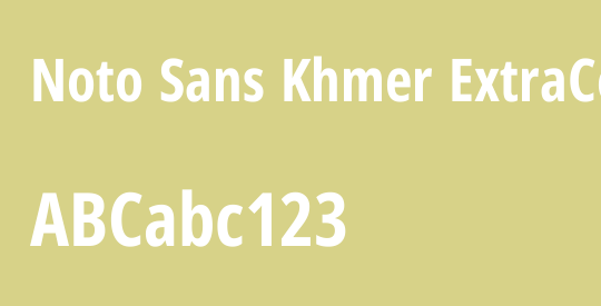 Noto Sans Khmer ExtraCondensed