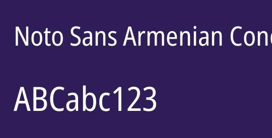 Noto Sans Armenian Condensed