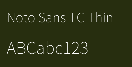 Noto Sans TC Thin