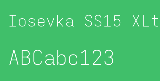 Iosevka SS15 XLtEx