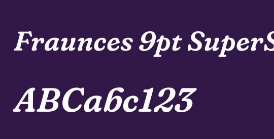 Fraunces 9pt SuperSoft SemiBold
