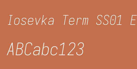 Iosevka Term SS01 Extralight