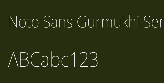 Noto Sans Gurmukhi SemiCondensed Thin