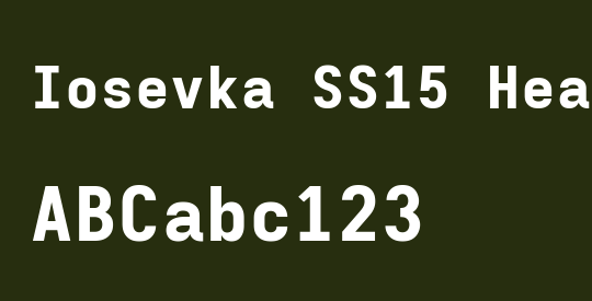 Iosevka SS15 Heavy Extended