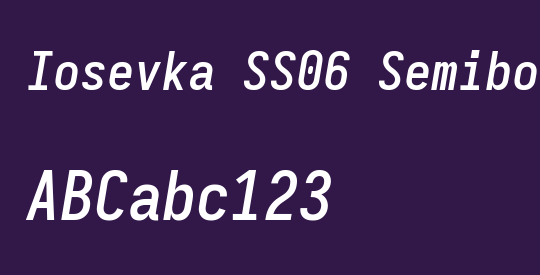 Iosevka SS06 Semibold