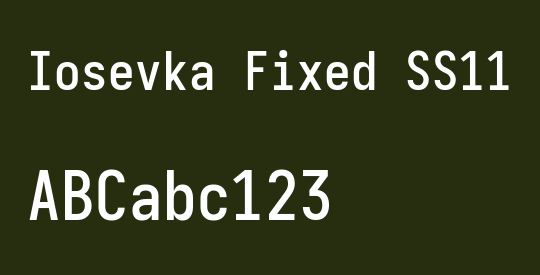 Iosevka Fixed SS11 Semibold