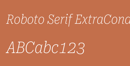 Roboto Serif ExtraCondensed Thin