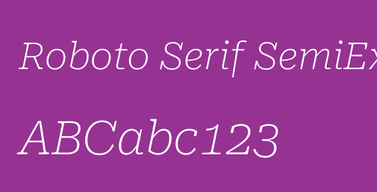 Roboto Serif SemiExpanded Thin