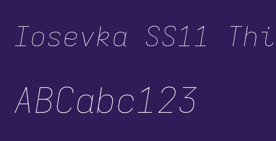 Iosevka SS11 Thin Extended