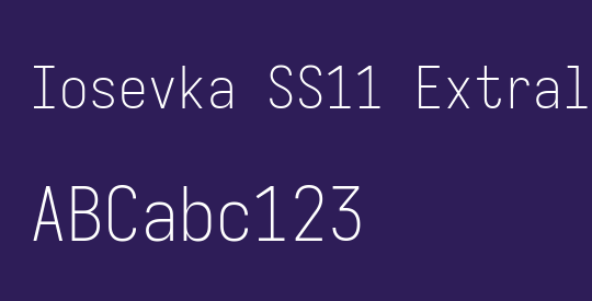 Iosevka SS11 Extralight