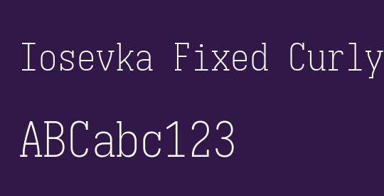 Iosevka Fixed Curly Slab XLt