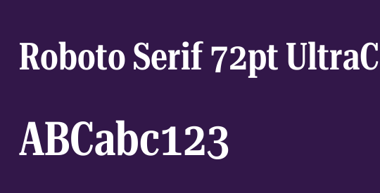 Roboto Serif 72pt UltraCondensed SemiBold