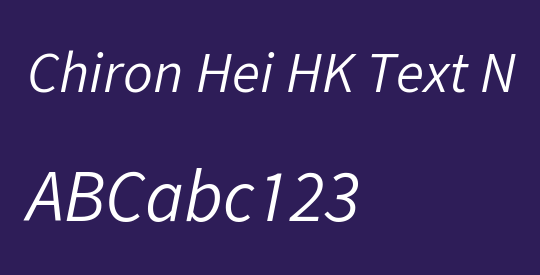 Chiron Hei HK Text N