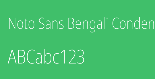 Noto Sans Bengali Condensed ExtraLight