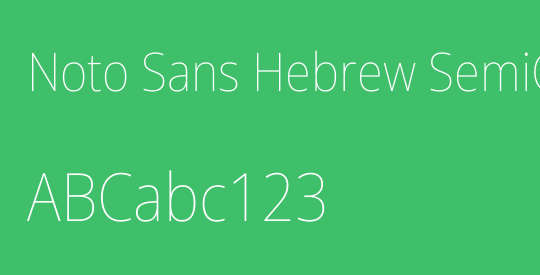 Noto Sans Hebrew SemiCondensed Thin