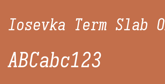 Iosevka Term Slab Oblique
