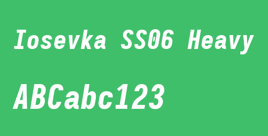 Iosevka SS06 Heavy Oblique