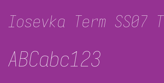 Iosevka Term SS07 Thin