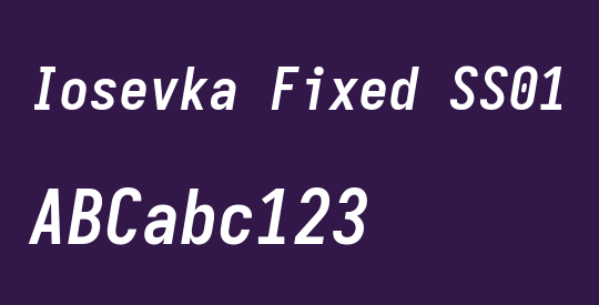 Iosevka Fixed SS01 Oblique