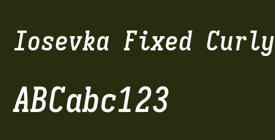 Iosevka Fixed Curly Slab SmBd