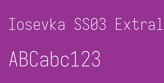 Iosevka SS03 Extralight