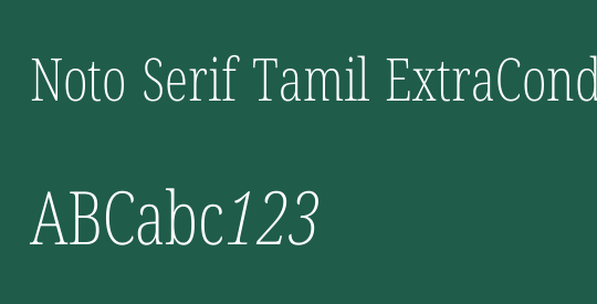 Noto Serif Tamil ExtraCondensed ExtraLight