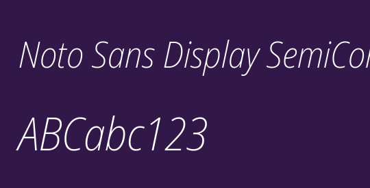 Noto Sans Display SemiCondensed ExtraLight
