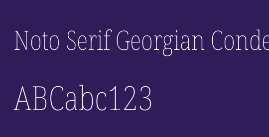 Noto Serif Georgian Condensed Thin