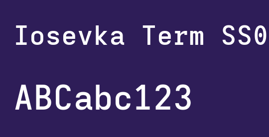 Iosevka Term SS05 SmBdEx