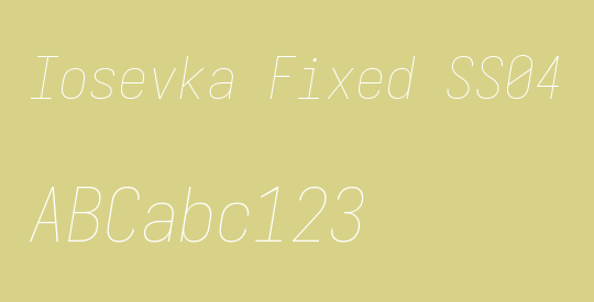Iosevka Fixed SS04 ThObl