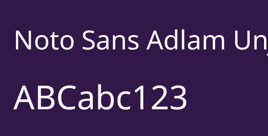 Noto Sans Adlam Unjoined