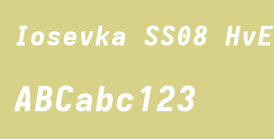 Iosevka SS08 HvExObl