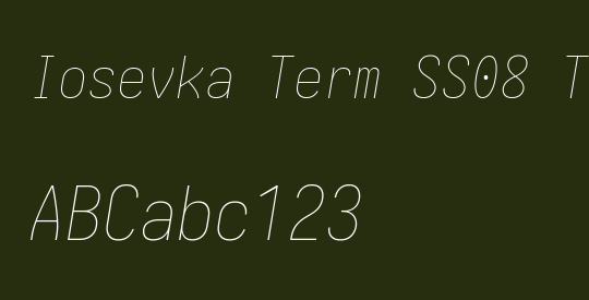 Iosevka Term SS08 Thin