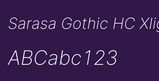Sarasa Gothic HC Xlight