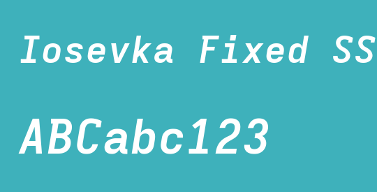 Iosevka Fixed SS17 ExObl