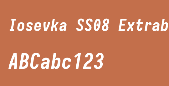 Iosevka SS08 Extrabold Oblique