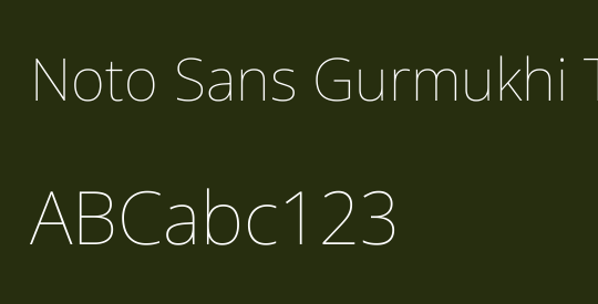 Noto Sans Gurmukhi Thin
