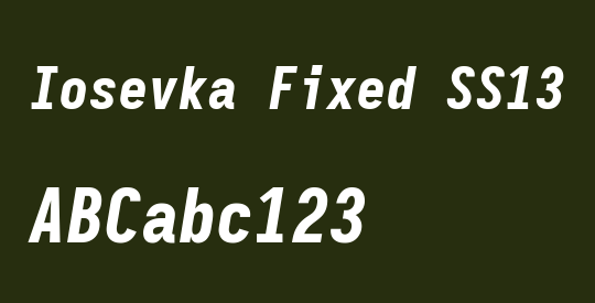 Iosevka Fixed SS13 Heavy