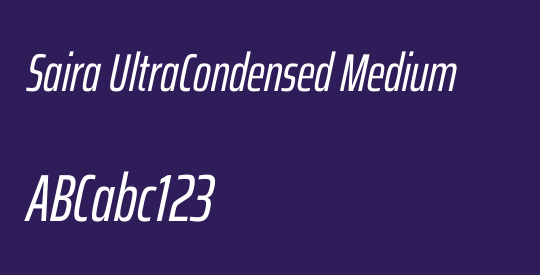 Saira UltraCondensed Medium