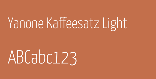 Yanone Kaffeesatz Light