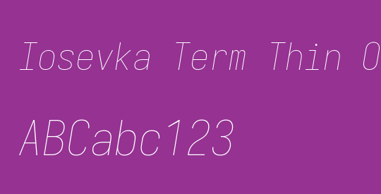 Iosevka Term Thin Oblique