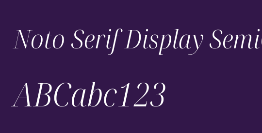 Noto Serif Display SemiCondensed Light