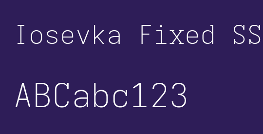Iosevka Fixed SS02 XLtEx