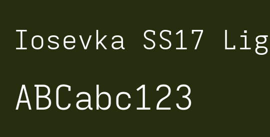 Iosevka SS17 Light Extended